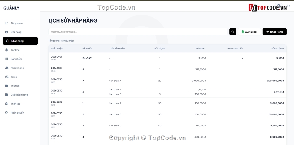 quản lý bán hàng,quản lý tồn kho,code bán hàng